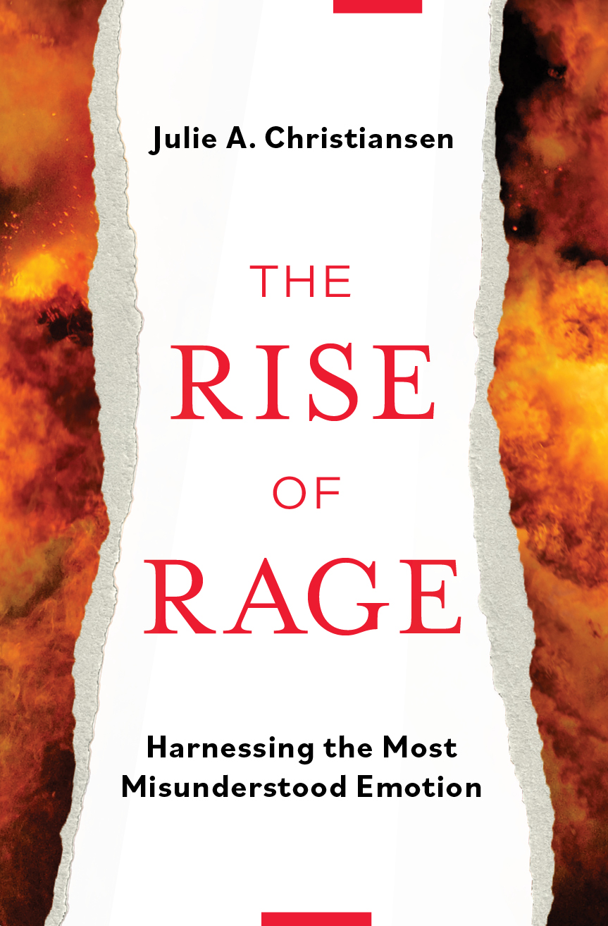 Cover of book Rise of Rage with flames and torn paper<br />
