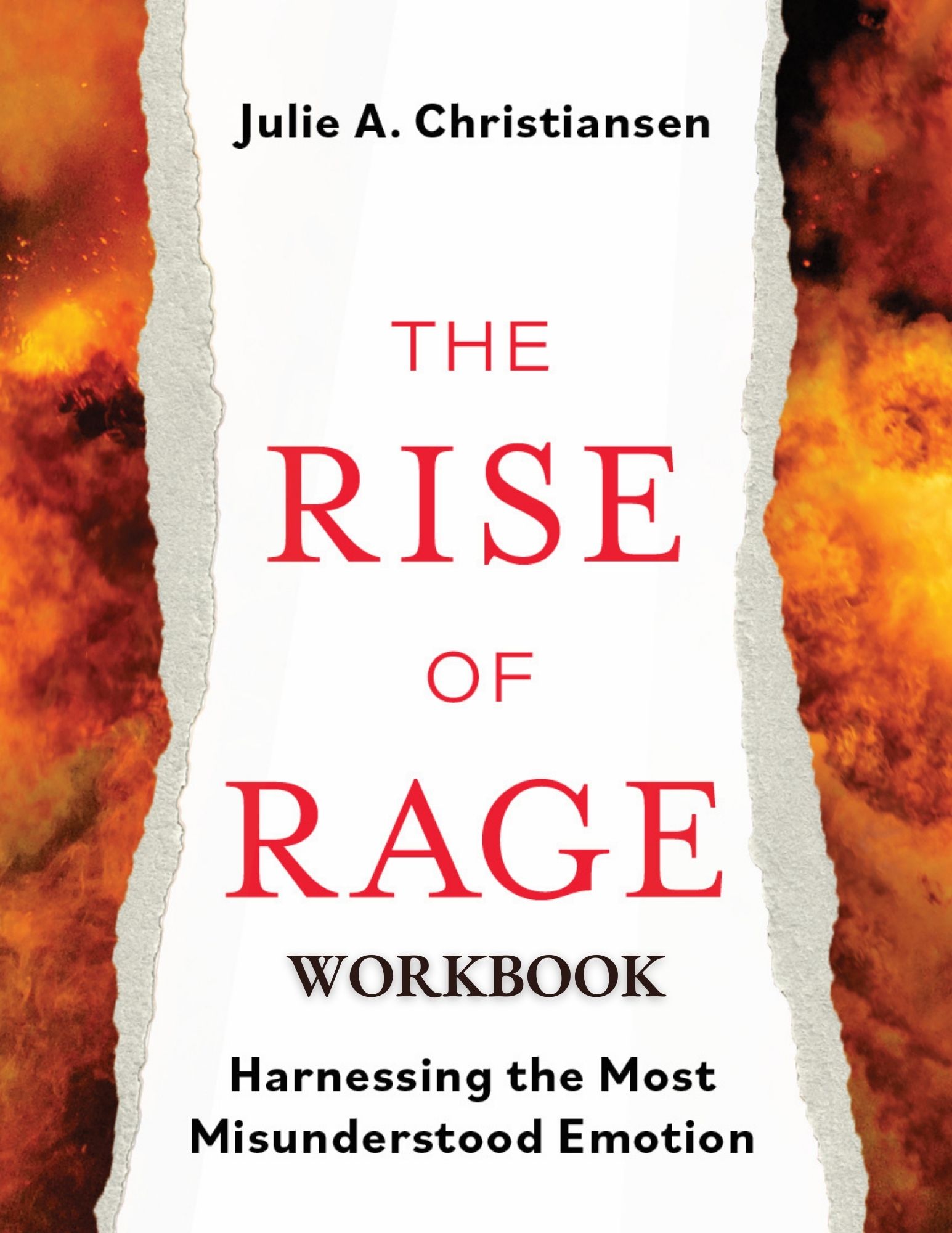 Cover of book Rise of Rage with flames and torn paper